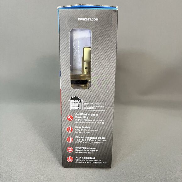 Kwikset Halifax Square Satin Nickel Privacy Bed/Bath Door Handle - Picture 2 of 5